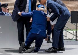 President Joe Biden trips and falls during graduation ceremony